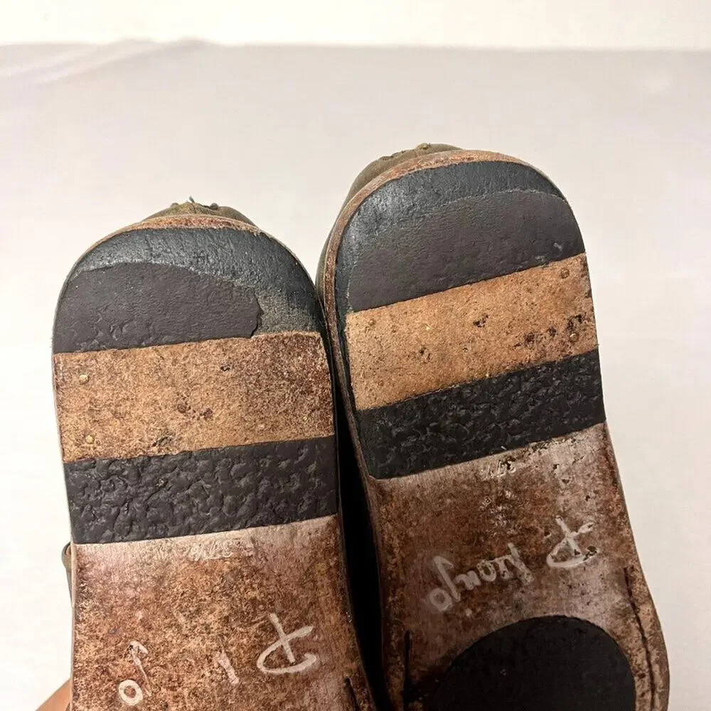 P.Monjo Sandals Women's Sandal 7.5 Brown Leather  Made in Spain Zip Summer